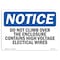 Signmission OSHA Notice Sign, 18" Height, Rigid Plastic, Do Not Climb Over Enclosure Contains Sign, Landscape OS-NS-P-1824-L-11115 - alternate 1